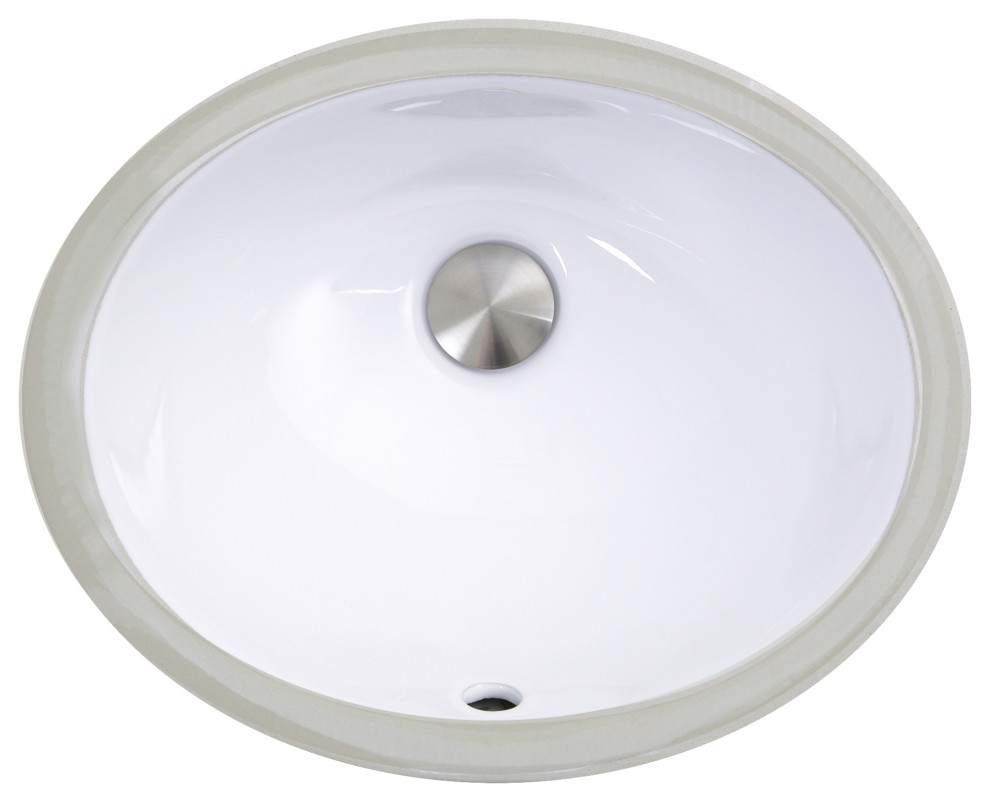 13"X 10"Glazed Bottom Undermount Ceramic Sink Contemporary Bathroom Sinks by Nantucket