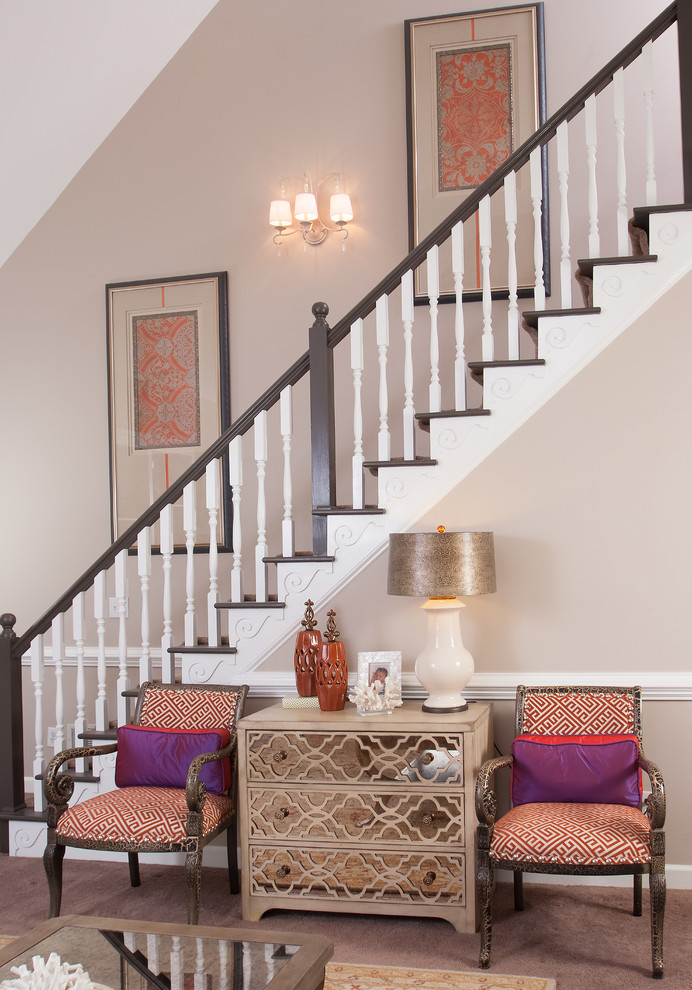 This is an example of a large traditional staircase in Atlanta.