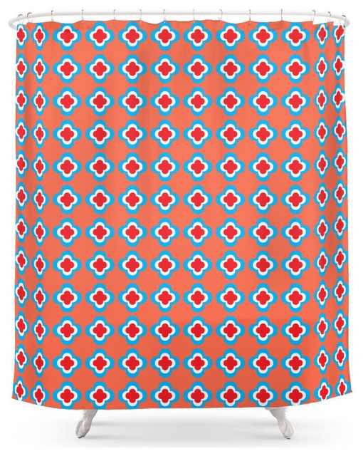 C Red And Turquoise Shower Curtain Contemporary Turquoise C Shower Curtain