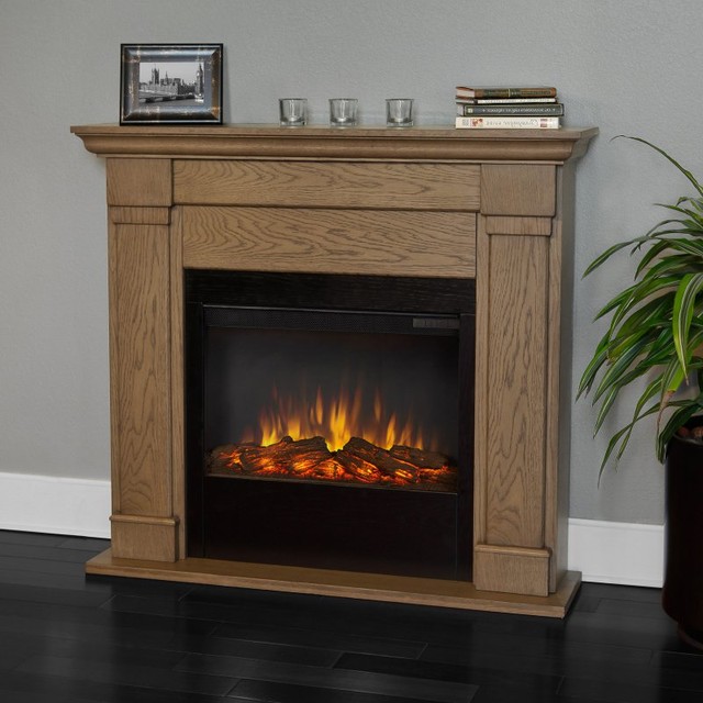 Real Flame Lowry Slim Line Electric Fireplace - Blonde Oak Multicolor - 7990E-BL