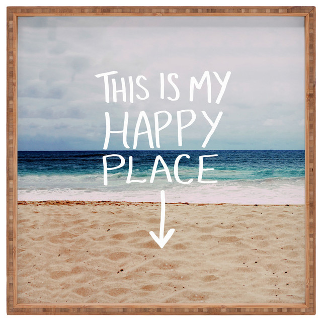 Leah Flores Happy Place, Beach Square Tray