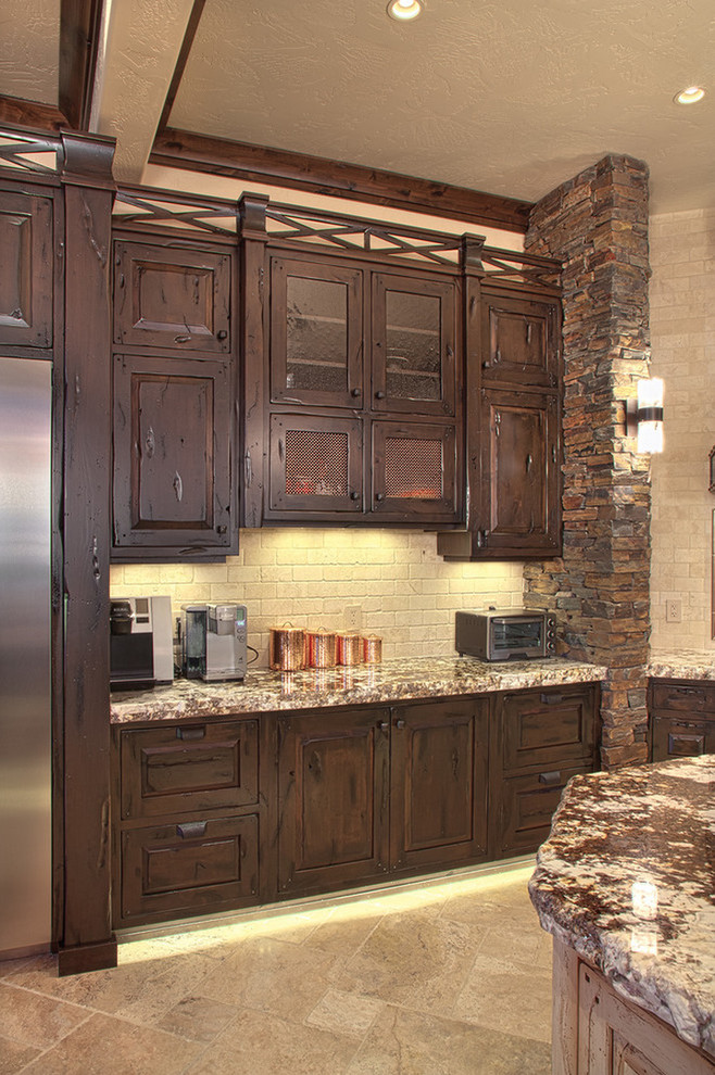 Example of a mountain style kitchen design in Seattle