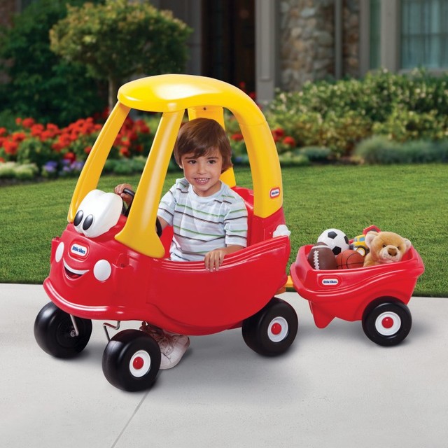Little Tikes 30th Anniversary Cozy Coupe & Trailer Riding Push Toy Multicolor -