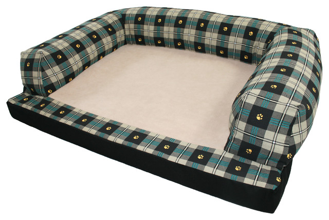 Baxter Couch Bolster Dog Bed Paw Plaid, Plaid, Small