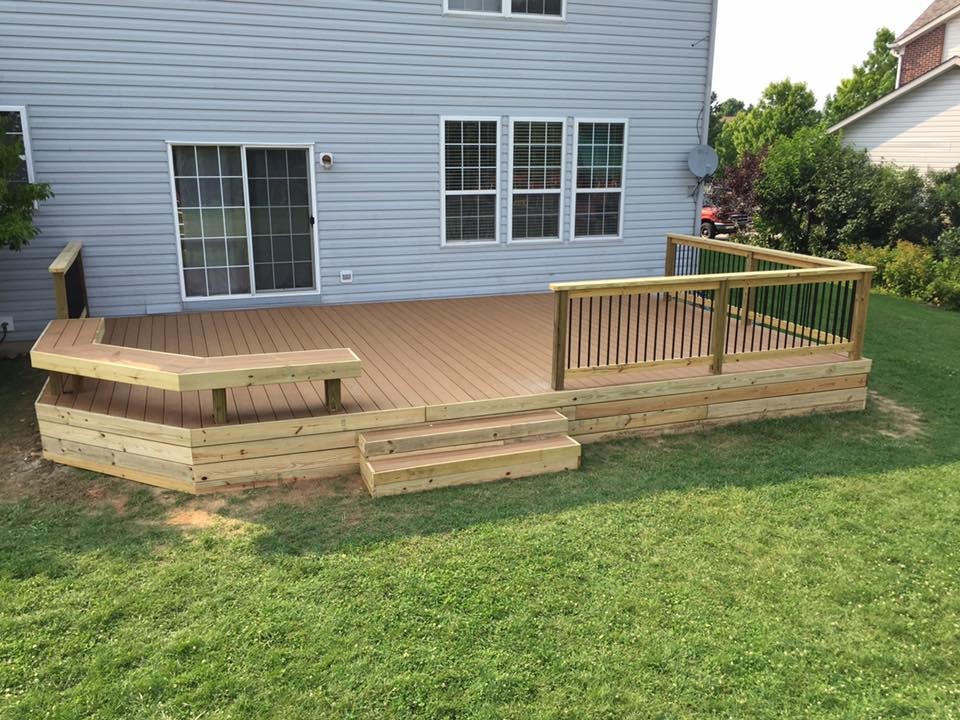Inspiration for a mid-sized backyard deck remodel in Indianapolis