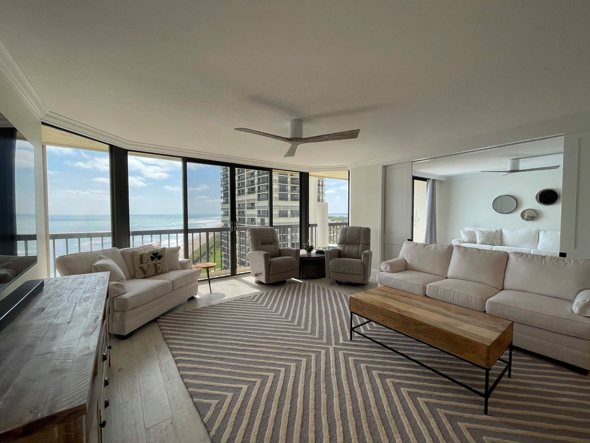 Ocean Front Living Room and Den/Guest room