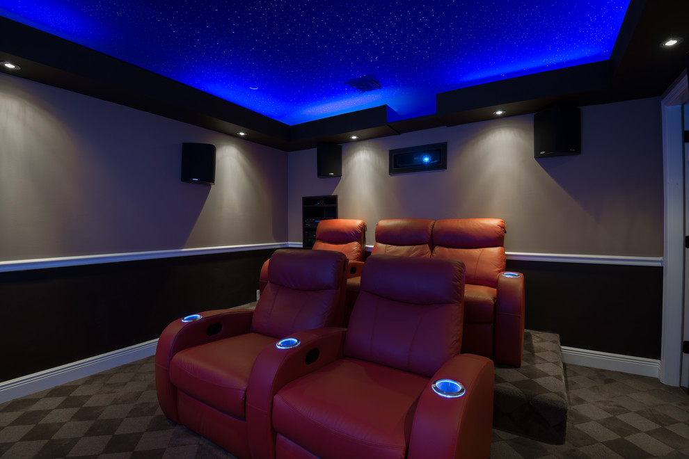 Theater Rooms with Night Sky Murals Home Theater Miami by Night