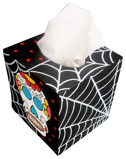 Day of the Dead Hand Painted Tissue Box