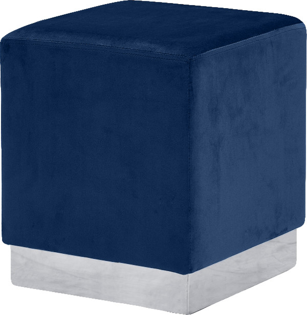 Jax Velvet Ottoman Stool Contemporary Footstools And Ottomans