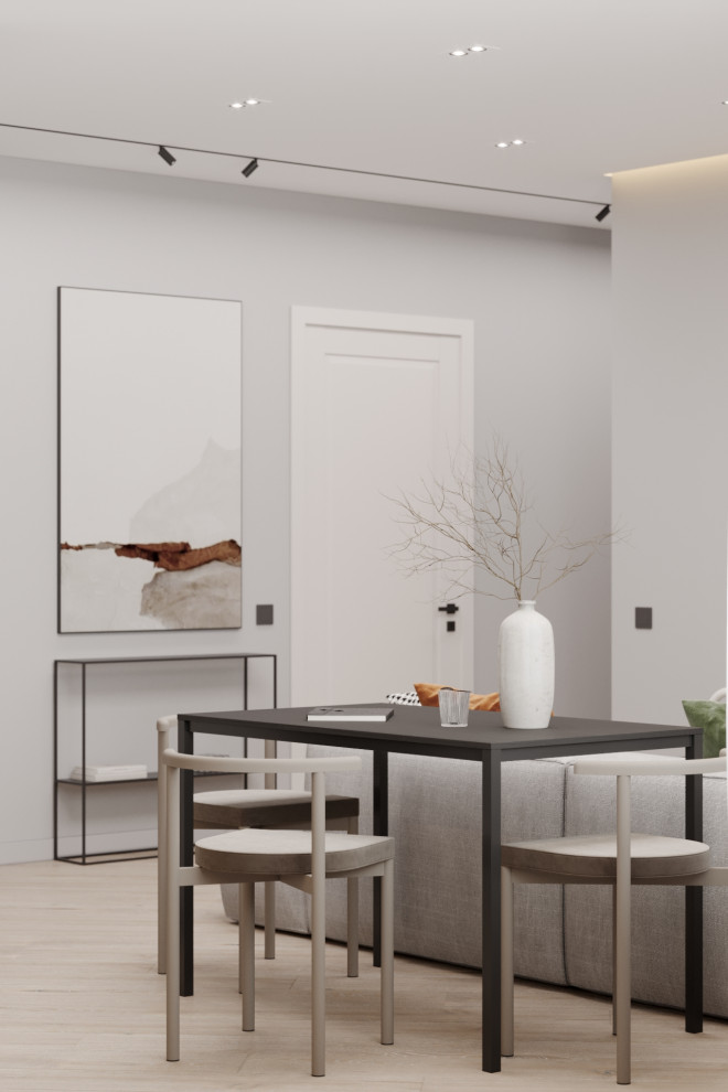 Дизайн кухни-гостиной в ЖК Ньютон