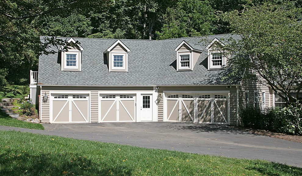 This is an example of a country attached four-car garage in Baltimore.