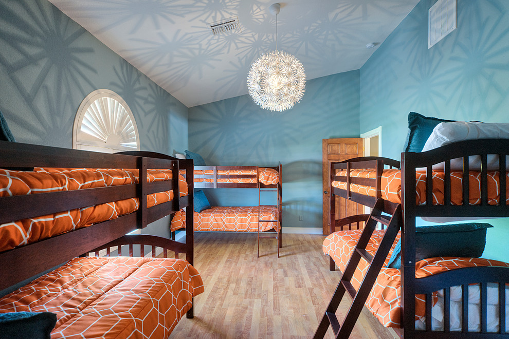 Design ideas for a contemporary kids' room in Phoenix with blue walls.
