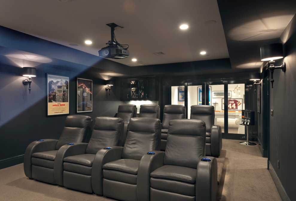 modern farmhouse - Home Theater - New York - by Hogue Interior Design ...