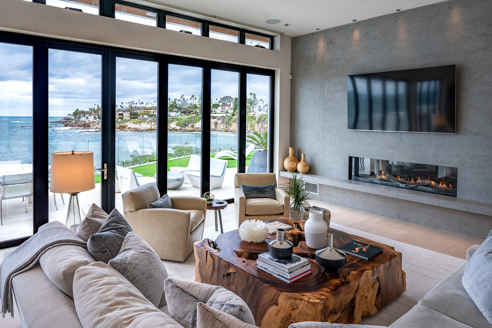 Living room - contemporary living room idea in San Diego
