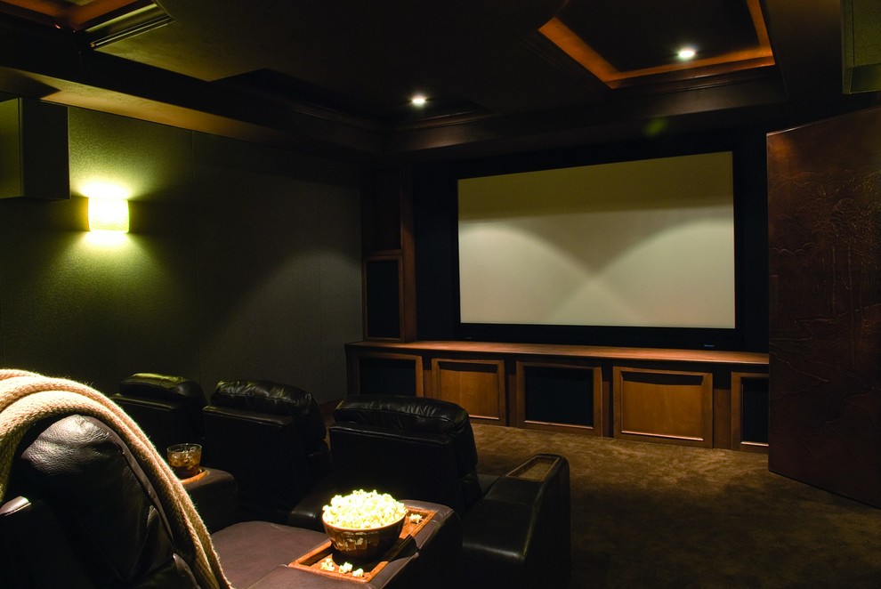 Design ideas for a traditional home theatre in Denver.