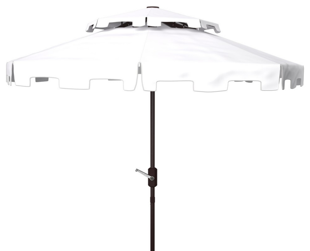 Safavieh Outdoor Zimmerman 9ft Double Top Market Umbrella White