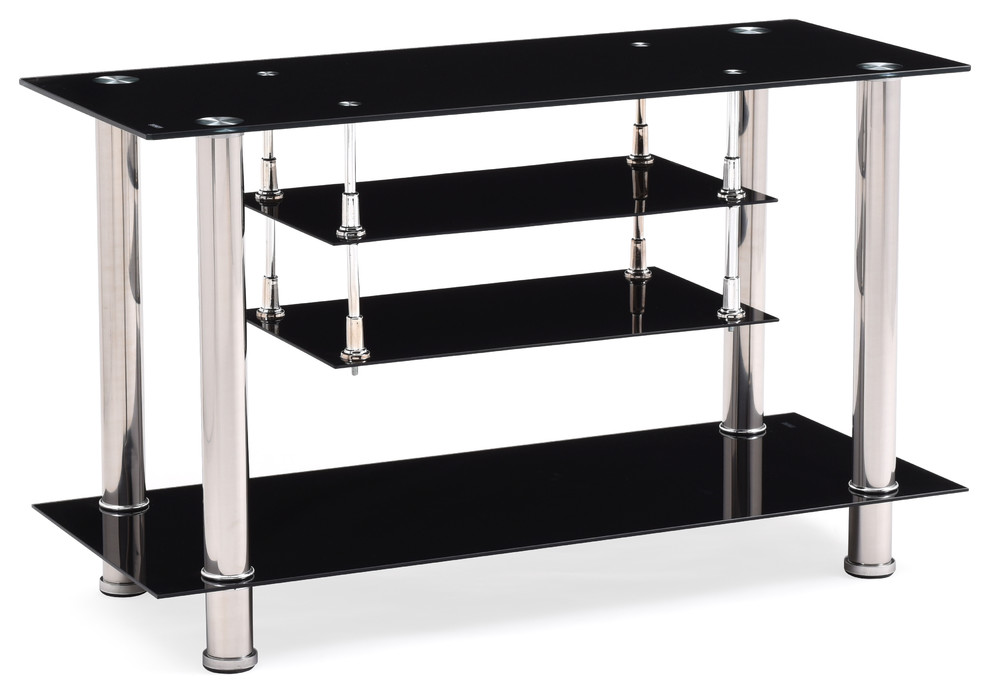 Glass TV Stand Contemporary Entertainment Centers And Tv Stands by Hodedah Import Inc. Houzz