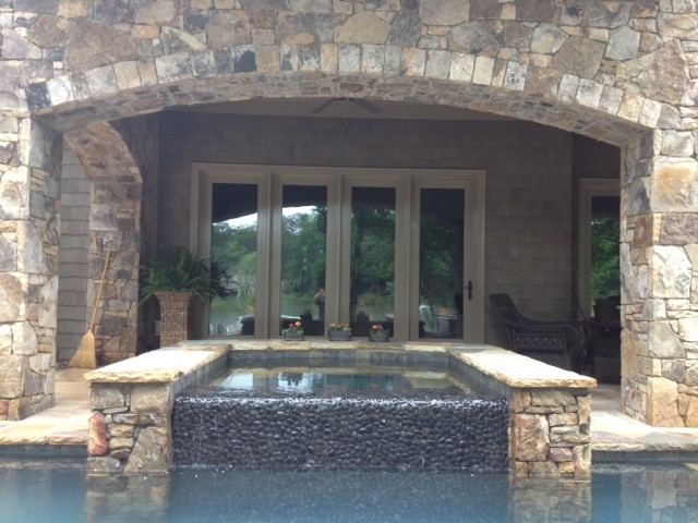 Mountain style home design photo in Charlotte