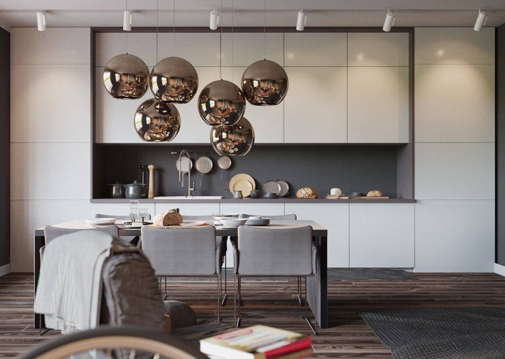 Kitchen in loft interior