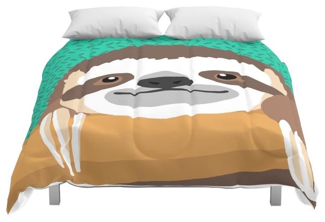Society6 Brad Sloth Comforter Contemporary Comforters And
