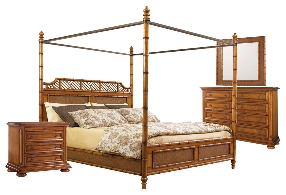 Tommy Bahama Home Island Estate West Indies 4 Piece Bedroom Set 2 King