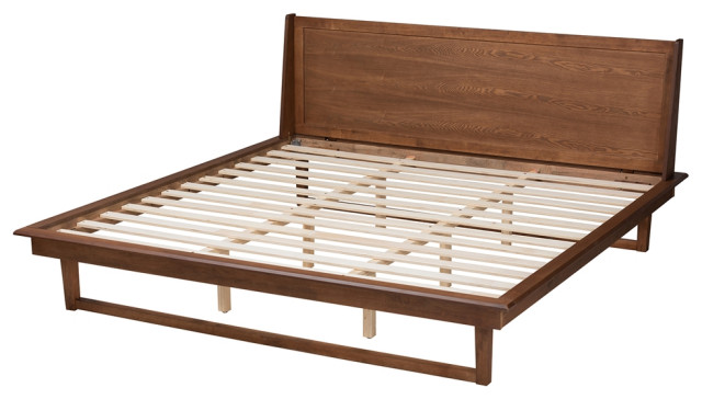 Mid-Century Modern Queen Platform Bed in Walnut