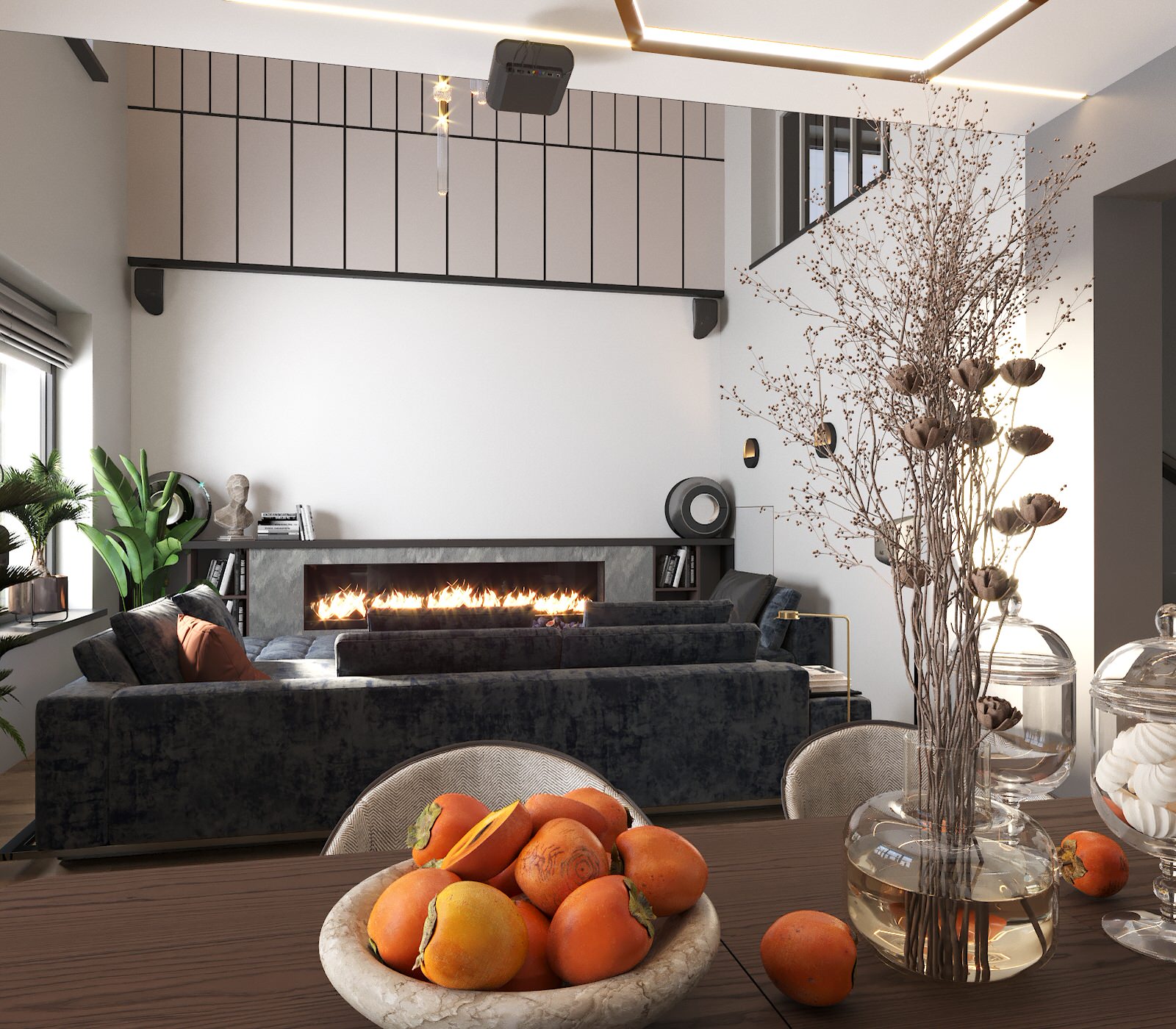 Дом с 2х светной гостиной