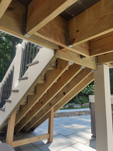 Big Backyard Second Story Deck contemporary