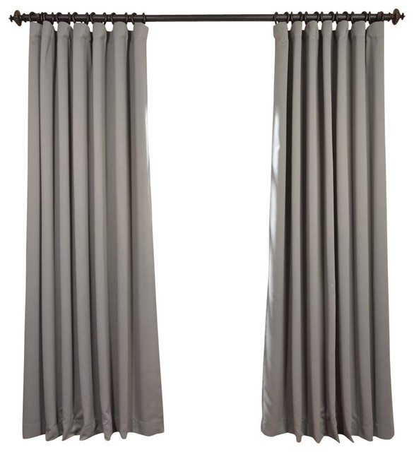 Neutral Gray Doublewide Blackout Curtain Single Panel Contemporary