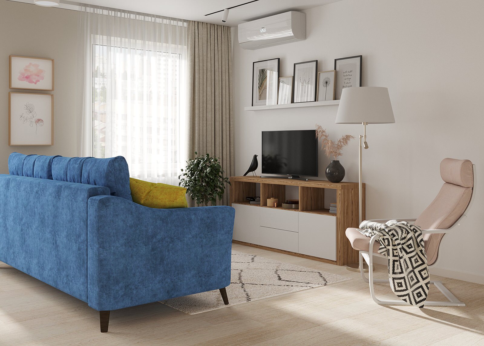 Гостиная в скандинавском стиле