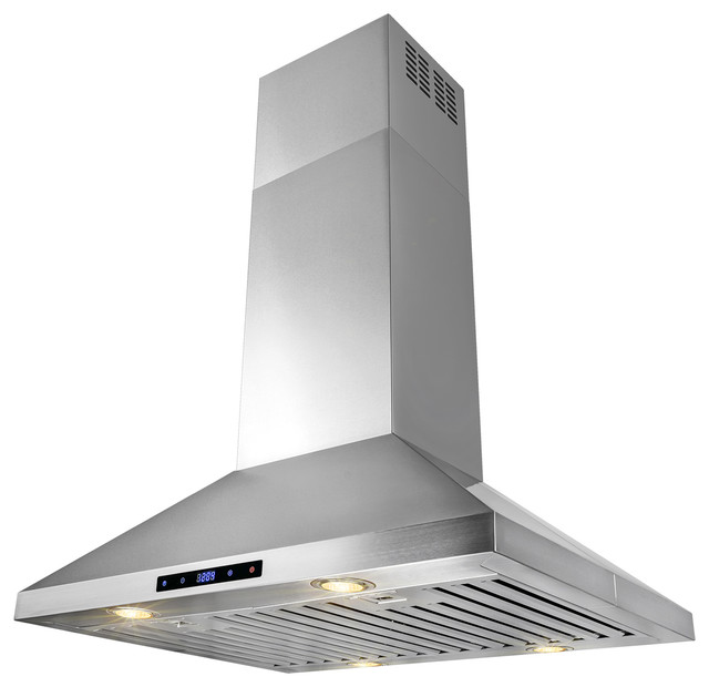 AKDY 30" Stainless Steel Island Mount Range Hood Contemporary Range