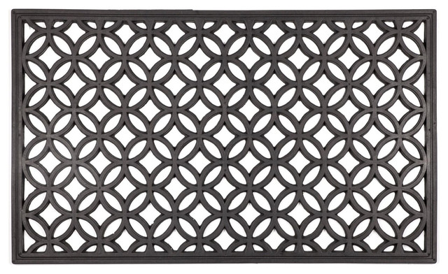Entryways Recycled Rubber Circle Chains Welcome Mat Contemporary