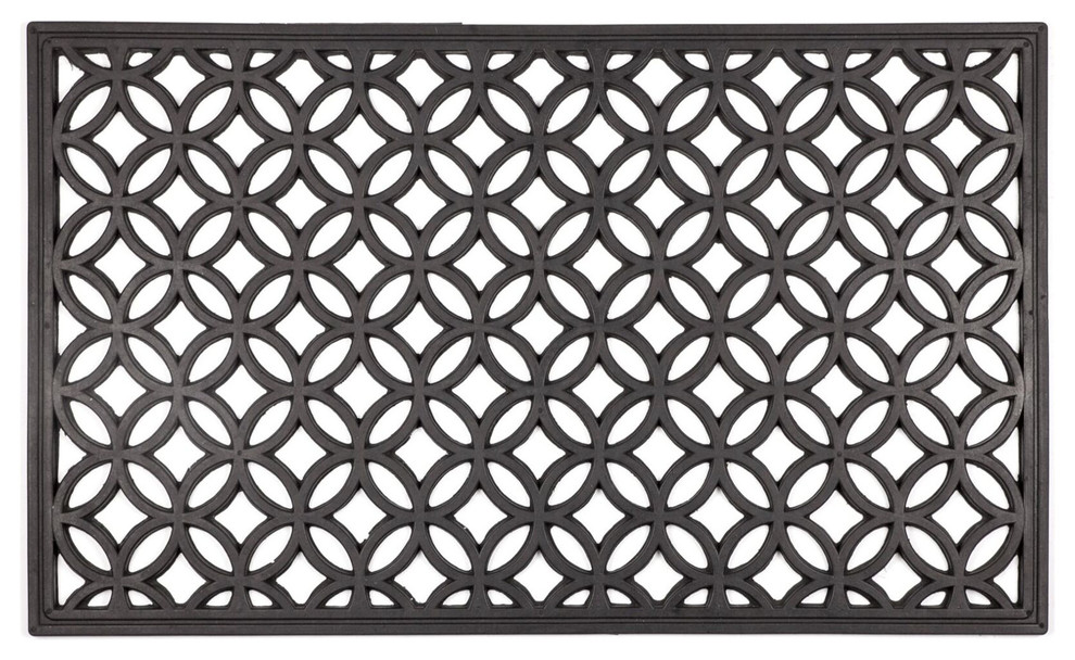 Entryways Recycled Rubber Circle Chains Welcome Mat Contemporary