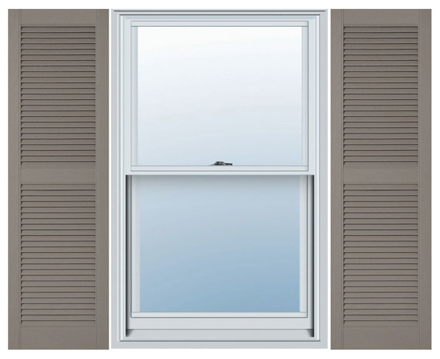 Lifetime Vinyl Custom Straight 2Equal Louver Shutters