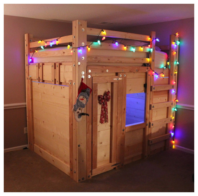 The Bed Fort - Built From Queen Loft Bed Plans ...