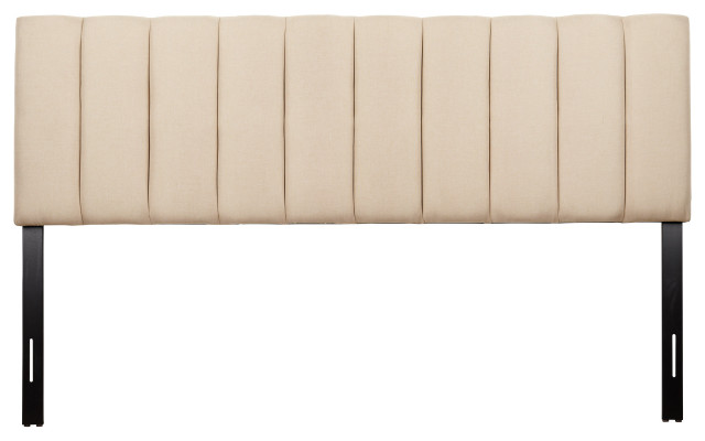 CorLiving Helena King Velvet Channel Tufted Headboard - Transitional ...