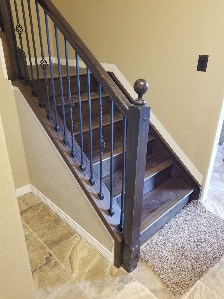 Timeless Elegance: Dark Hardwood Staircase Transformation