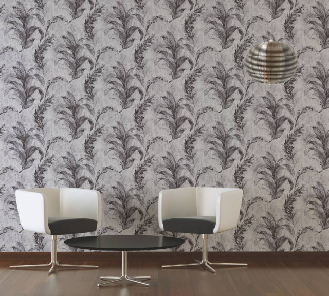 Modern Textured Wallpaper With Floral, 304561, Sample - Tropical ...