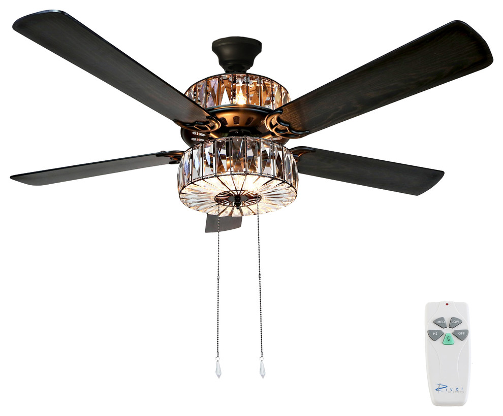 Caged Crystal Ceiling Fan