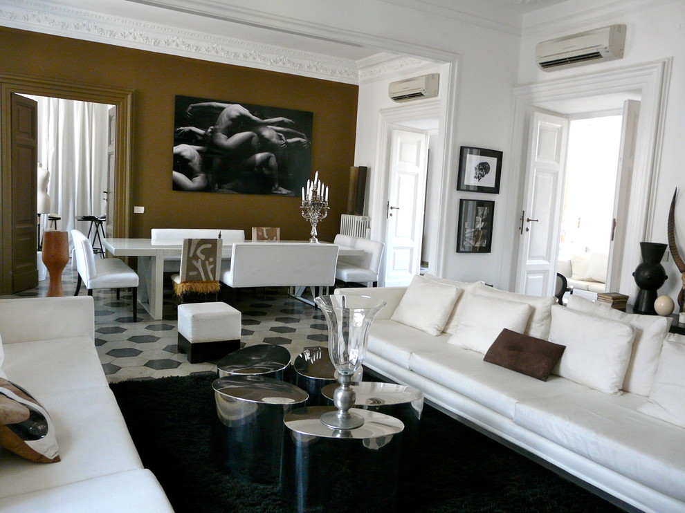 Inspiration for a contemporary living room in Rome.