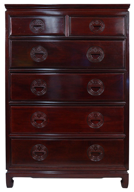 Consigned Vintage Chinese Carved Rosewood Chest Of Drawers