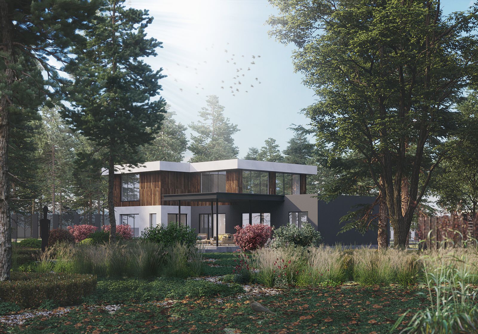 Проект дома и сада вокруг него, в КП Никологорское. М.О.