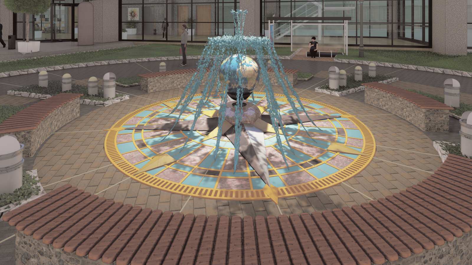 Эскиз -концепт фонтан "Роза ветров"