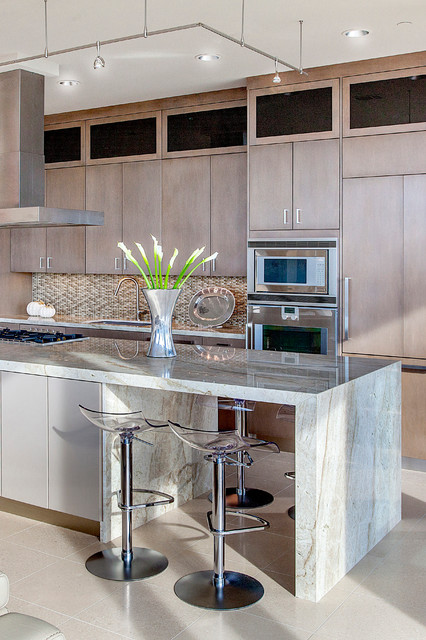 Waterfall Island contemporary-kitchen