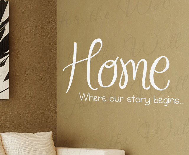 Wall Decal Quote Sticker Vinyl Art Letter Where Our Story Begins Home Family H08