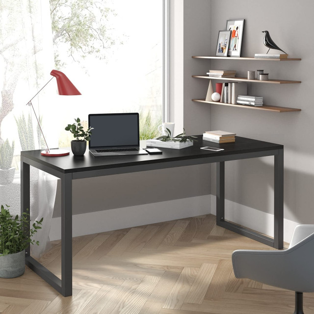 Modern 55" Black Computer Desk for Home Office - Contemporary - Office ...