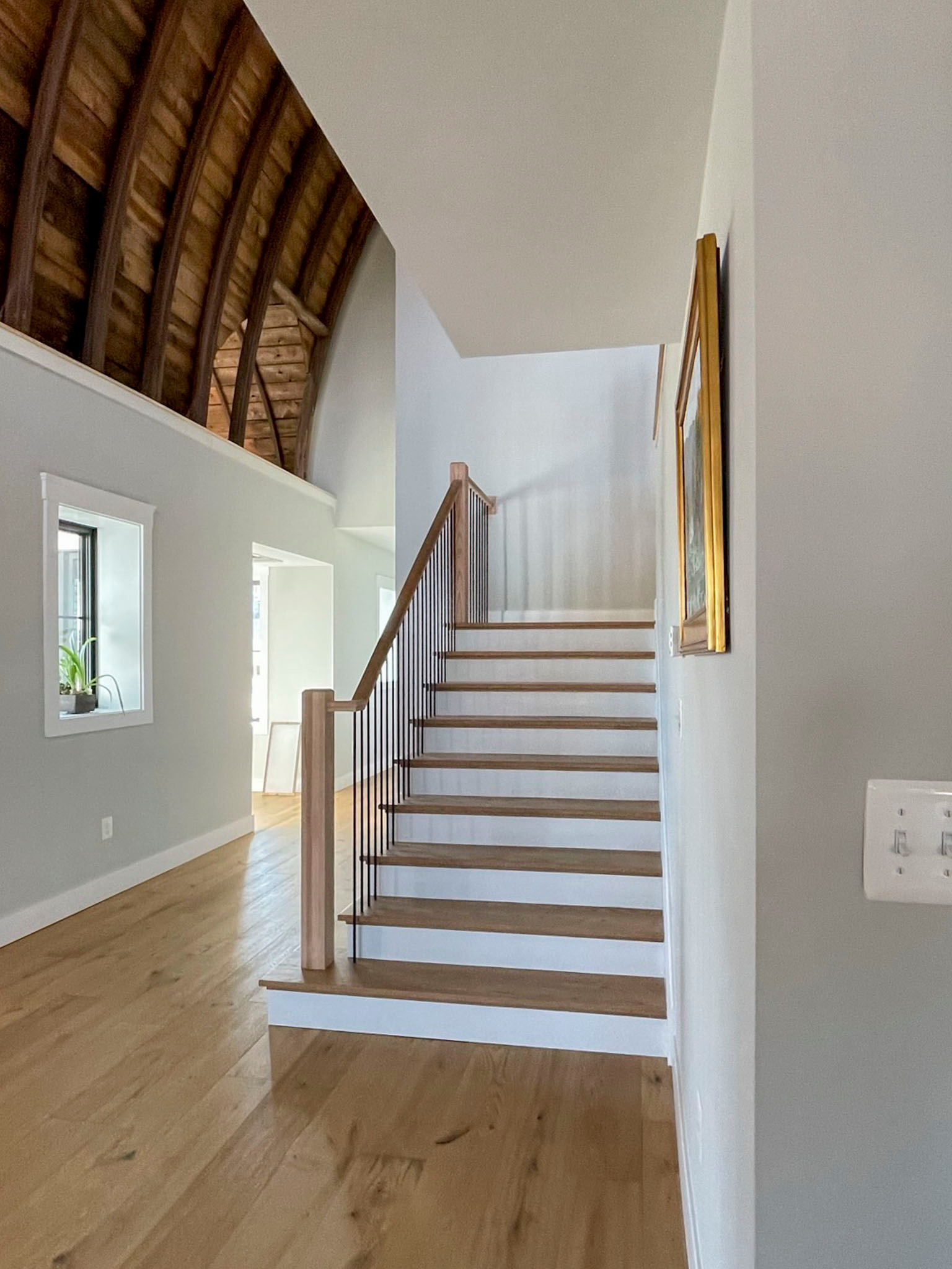 102_Straight-Freestanding Stairs/Landing in Barn Style Home, Leesburg VA 20175