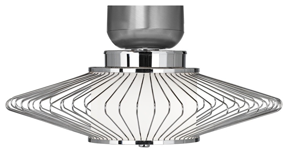 Art Deco Possini Euro Design Chrome Wire Ceiling Fan Light Kit