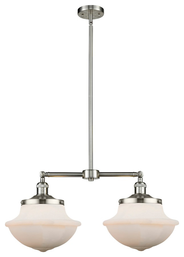 Innovations Large Oxford 2Light LED Chandelier, Satin/Frost School