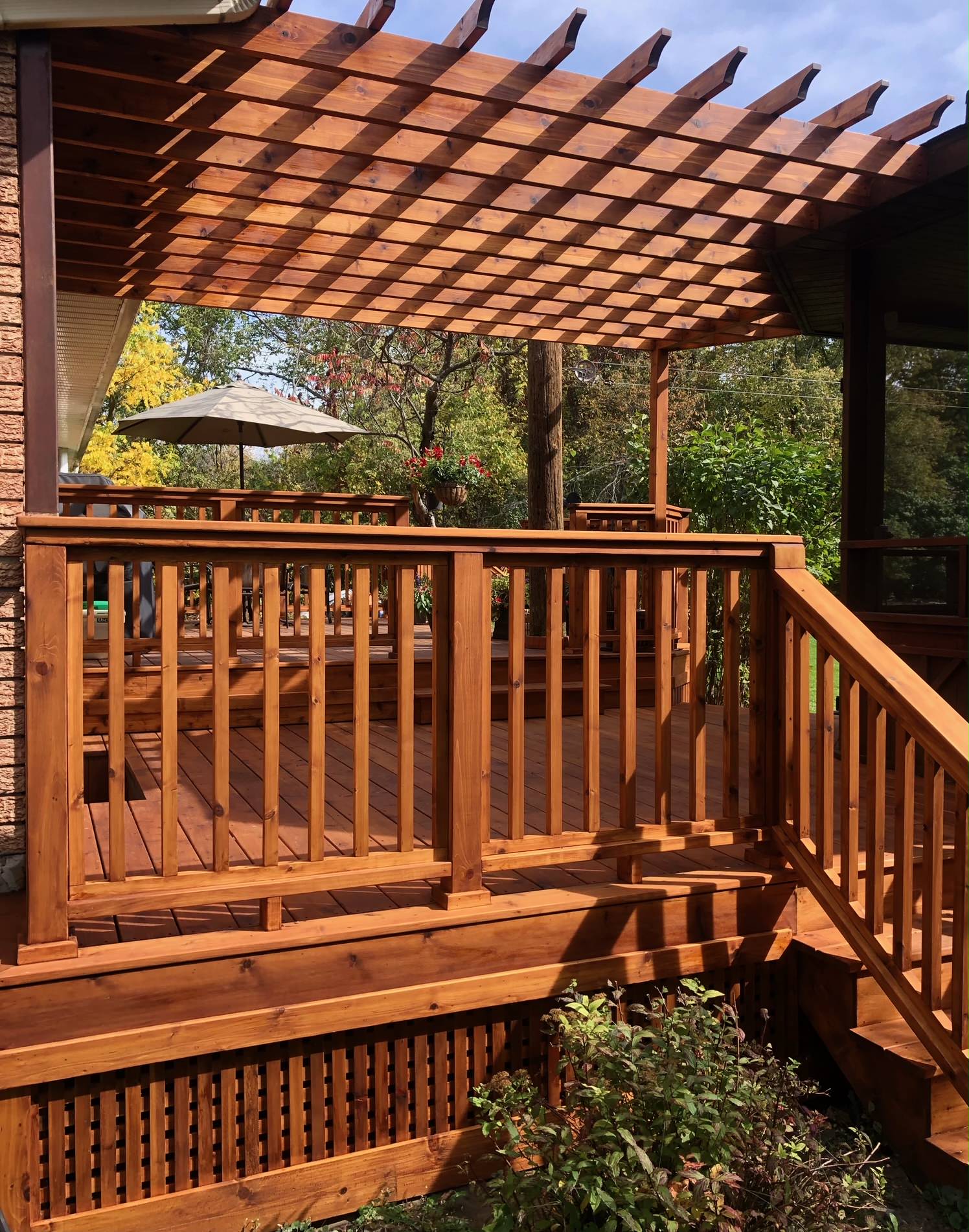 Western red cedar deck over